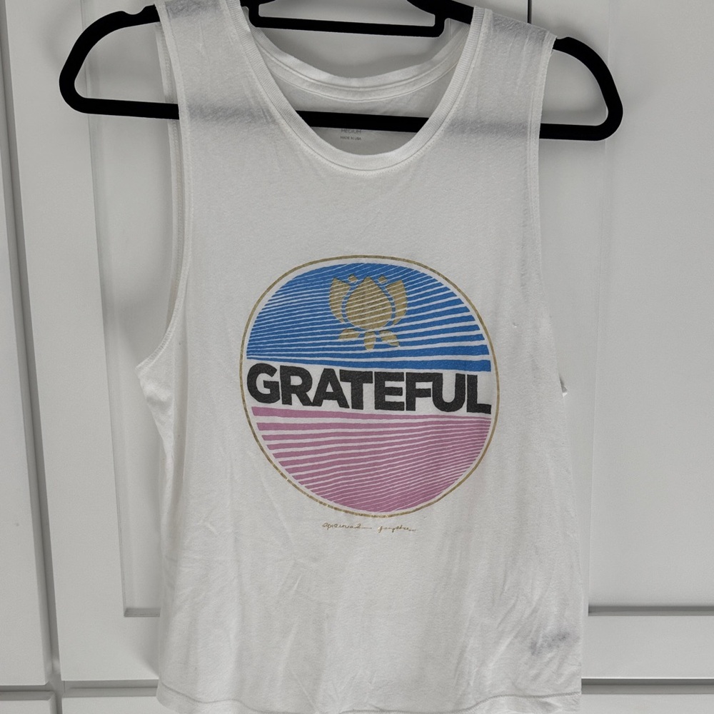 Spiritual Gangster Grateful White Muscle Tee